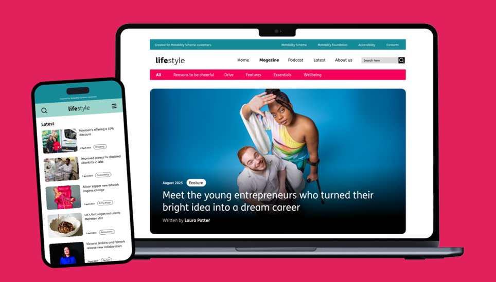 An image of a laptop and mobile device on the Lifestyle Magazine website.