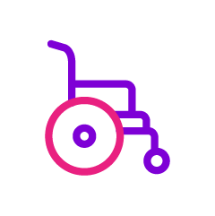 Button icon of a wheelchair