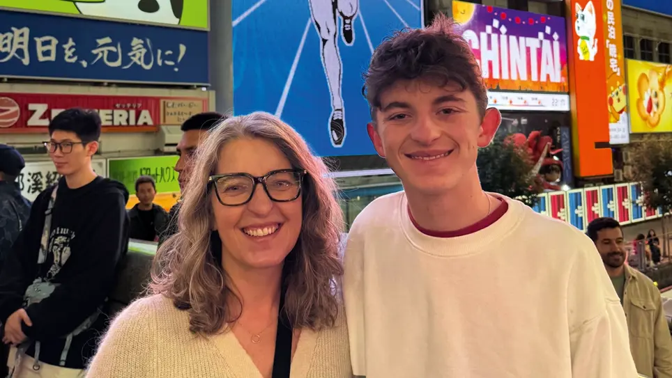 Cheryl and Stan in Dotonbori, the modern heart of Osaka.